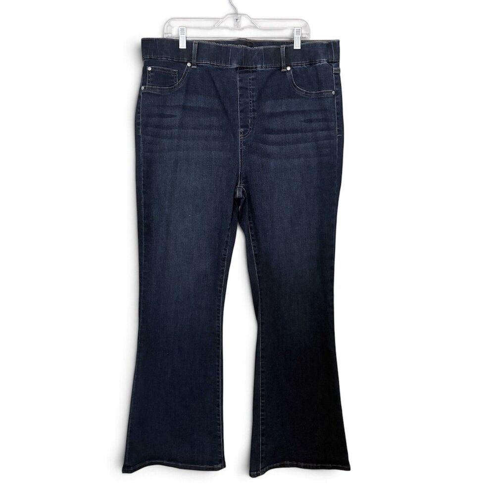 Quince Nina Flare Jeans Size XL Nocturne Blue Dark Wash Denim 30” Inseam